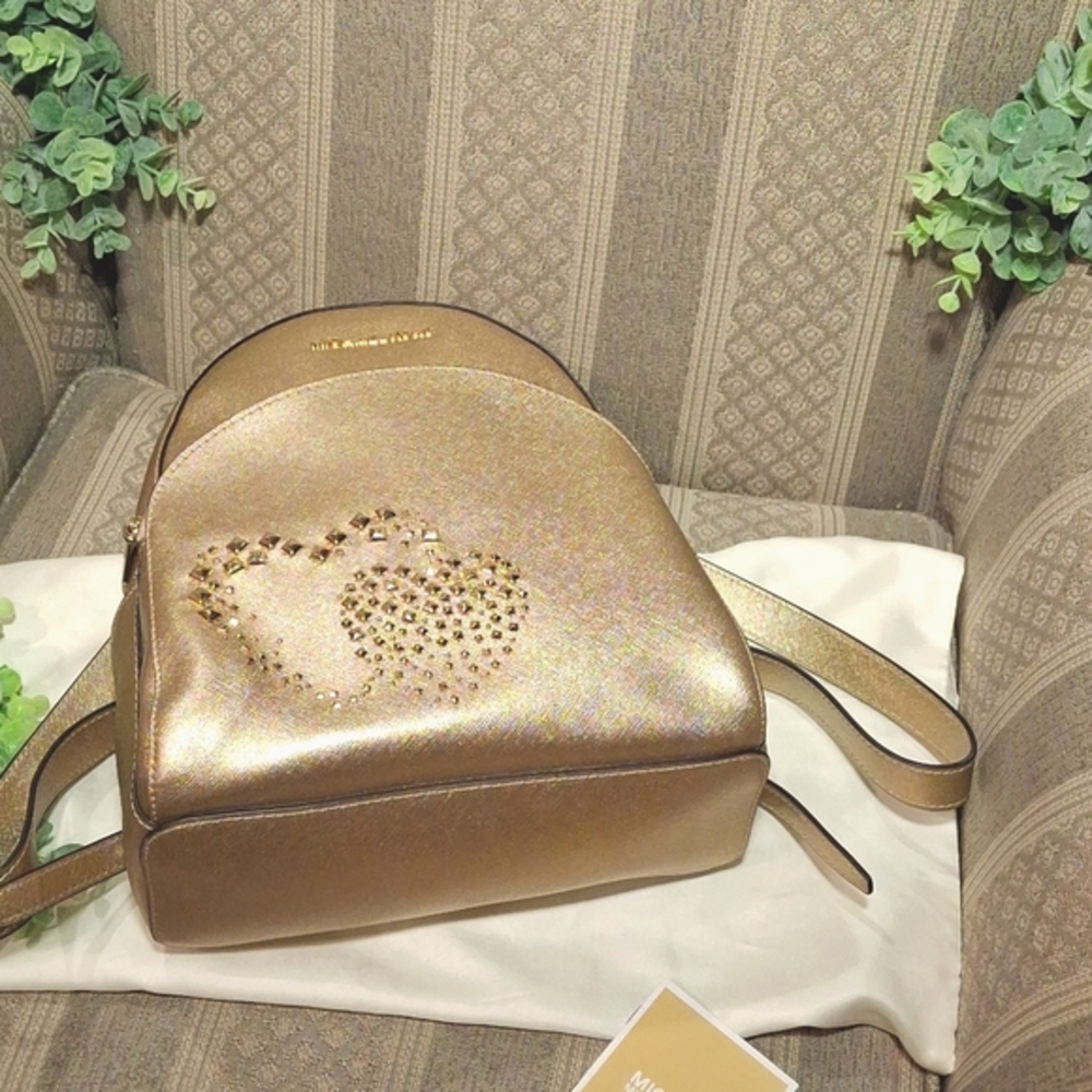 NWOT Michael Kors Abbey Studded Heart Backpack - Picture 6 of 16